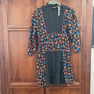 Brand new Asos dress, sz 4 (EU 38). Floral & polka dot with slip liner.